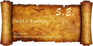 Solti Evelin névjegykártya